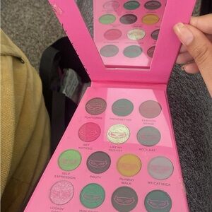 Jade Pink and Green Eyeshadow Palette with 15 Shades